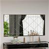 Dmora - Specchio Qamar, Specchiera, Articolo d'arredo a muro, Decorazione con specchio, 60x2h120 cm, Bianco