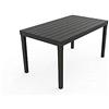 Dmora - Tavolo da esterno Vasto, Ripiano rettangolare da pranzo, Tavolo da giardino indoor e outdoor multiuso, 100% Made in Italy, 138x78h72 cm, Antracite