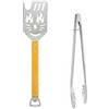 Kaiyzo Accessori Barbecue, Set Barbecue Pinza, Acciaio Inox Spatola Legno, Kit Barbecue Professionale, 2 Pezzi