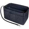 Soyizom Felt Tote Handbag Purse Organizer 2in1 Borsa Tote Insert Bag in borsa Borsa fodera Borsa per organizer Tote Organizer (Nero, Medio)