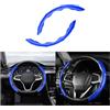 JNNJ 2 Pezzi Auto Coprivolante Antiscivolo Traspirante, Coprivolante a Segmenti Accessori per Interni, Coprivolante Universale in Fibra Di Carbonio per Auto Furgone Camion Autocarro(Blu)