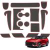 BSTW per Hyundai Kona SX2 2024 2025 2026 (Benzina elettronica) Tappetini Antiscivolo per Kona Hybird PHEV Tappetini in Gomma per Console Centrale, Porta Bicchieri, Scanalatura Porta (Rosso)