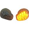 Alchemy Parts Coppia di indicatori di direzione a LED per moto, con lente trasparente, per montaggio a filo sul cupolino, con contrassegno E-Mark