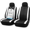 Upgrade4cars Coprisedili Anteriori Set Versione 2026 Bianco Universale | Set anteriore 4 pezzi | Imbottitura 8 mm | Lavabile a 30 °C | Universale
