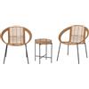 Bloomingville - Set di 2 poltrone + tavolino DUDINE - Beige - Ferro verniciato a polvere