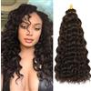 DXdixiu Extension per capelli lunghe e ricci da intrecciare Ocean Wave con capelli sintetici morbidi e ondulati profondi per trecce Boho da donna (4#, 45,7 cm-6T)