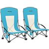 EasyComfort Set 2 Sedie da Spiaggia Pieghevoli con Braccioli con Portabicchieri e Borsa di Trasporto, Blu