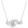 Swarovski Matrix Collana Pendente, Gioiello con Zirconia, Taglio Baguette, Forma a Nodo, Montatura a Griffe, Chiusura a Moschettone, Placcatura in Tonalità Rodio, 42-49 cm, 1,2 x 2,6 cm