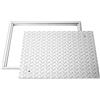 VEVOR Chiusino Pedonabile con Telaio Quadrato 500 x 500 mm con Base, Chiusino Carrabile con Telaio per Canale di Drenaggio in Acciaio al Carbonio Antiscivolo Copertura di Accesso per Ispezione