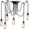 Cocoarm Lampadario Vintage da Soffitto Lampada a sospensione industriale 2m Regolabili Base E27 Lampada Ragno a Sospensione Lampada 6 Testa per Camera da Letto Soggiorno lampadine Fai Da Te