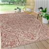 JONATHAN Y SMB105A-8 Estrella Bohemian Medalion tessitura tenatura area esterna del tappeto esterno, costiero, tradizionale, facile pulito, cortile, patio, non spargimen, rosso/taupe, 240 cm X 300 cm