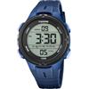 Calypso Orologio Digitale Uomo Gomma Blu - 10 ATM, Data, Cronografo, Doppio Fuso, Luce, Allarme, 12/24 h - K5837/3 Flash Time