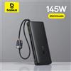 Baseus Power Bank 145W 25000mAh Ricarica Rapida con Cavo Type-C Integrato Caricabatterie Portatile per iPhone Samsung MacBook Tablet
