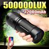 JIASHUAIXIN Torcia LED ultra luminosa, ricaricabile 12000mAh con batteria 3*18650, torcia tattica IPX6 impermeabile zoomabile per il campeggio