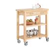 SoBuy FKW24-N Carrello da portata Carrello da cucina in legno di gomma Scaffale da cucina B80xT40xH90cm B80xT40xH90cm