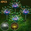 PDQ Luci Solari a Fuochi d'Artificio Impermeabili per Esterni, 8 Modalità di Illuminazione, 1/2/4 Pezzi, Luci Solari da Giardino a Scintilla per Decorazione Patio e Vialetti
