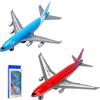 VOSSOT 2 pezzi Airbus A380 giocattolo aereo - Mini aereo in metallo modello con funzione di ritiro, modelli aerei, perfetto come giocattolo aeroportuale e regalo (lunghezza 14 cm)