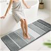 COSY HOMEER Tappeto da bagno, 50 x 150 cm, morbido tappetino da bagno, antiscivolo, lavabile, per doccia e bagno, colore: grigio