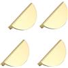 LATRAT 4 maniglie per mobili dorate a mezzaluna, in alluminio, moderne, per cucina/ufficio, comodino, cassettiera, armadi, 4 pezzi