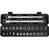 Mayouko Set di 27 chiavi a cricchetto con testa flessibile extra lunga, chiave da 14 e 19 mm, set di chiavi a cricchetto con testa di ricambio tipo E da 8-22 mm, 72 denti, acciaio CR-V
