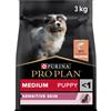 Purina Pro Plan Sensitive Skin Medium Puppy Crocchette Cane Salmone 3 kg - Croccantini per cani - 1° ORDINE? 20% di sconto SU BRAND ESCLUSIVI, codice BZR20