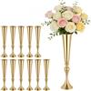 VEVOR Set di 12 Vasi Decorativi Centrotavola per Matrimonio in Metallo, 12 Vasi Supporto per Composizioni Floreali Altezza 55 cm per Decorazioni Banchetti Feste Casa, Finitura Galvanizzata Oro