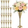 VEVOR Set di Vasi Decorativi Centrotavola per Matrimonio in Metallo 20 pezzi, Set di Vasi Supporto per Composizioni Floreali Altezza 43 cm per Decorazioni Banchetti Feste Casa Colore Oro