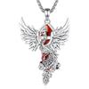 AEONSLOVE Collana Fenice di Cristallo Donna Ciondolo Pietra Rossa con Fenice Collana Pietra Rossa Naturale Phoenix Collana Cristallo Pietre e Cristalli Naturali Gioielli Cristalloterapia