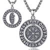 AEONSLOVE Collana Lupo Vichingo Argento 925 per Uomo Donna, Ciondolo Rune Vichinghe/Albero della Vita Yggdrasil/Drago Vintage/Martello di Thor/Vegvisir, Gioielli Vichinghi Uomo