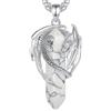 AEONSLOVE Collana Turchese Bianco Donna Ciondolo Drago Vichingo Uomo Ciondolo Turchese Cristalli Pietra Naturale Collana Cristallo Pietre Naturali Gioielli Cristalloterapia