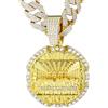 HALUKAKAH Collana Ultima Cena con Diamanti da Uomo,Placcato in Oro 18k, Pendente con Diamanti di Laboratorio Incastonati e 15MM Catena Cubana 50cm,Regalo Religioso per Marito,Figlio,Fidanzato