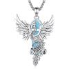 AEONSLOVE Collana Fenice di Cristallo Donna Ciondolo Amazzonite con Fenice Collana Amazzonite Pietra Naturale Phoenix Collana Cristallo Pietre e Cristalli Naturali Gioielli Cristalloterapia