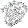 AEONSLOVE Anello Serpente Regolabile Argento 925 per Donna, Anello Aperto Albero della Vita/Foglia/Nodo di Strega/Celtica, Anello Cucchiaio da Pollice Vintage