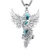 AEONSLOVE Collana Fenice di Cristallo Donna Ciondolo Turchese con Fenice Collana Turchese Pietra Naturale Phoenix Collana Cristallo Pietre e Cristalli Naturali Gioielli Cristalloterapia