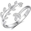 AEONSLOVE Anello Serpente Regolabile Argento 925 per Donna, Anello Aperto Albero della Vita/Foglia/Nodo di Strega/Celtica, Anello Cucchiaio da Pollice Vintage