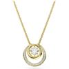 Swarovski Pendente Hyperbola, Taglio Round, Bianco, Placcato color oro