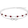Cosie Lily Bracciale Donna Argento 925 Pietre Nascita Infinito Bracciale Gioielli Donna Doppia Catena Bracciale Cuore Regalo Donna Compleanno per Moglie Mamma Fidanzata Amica