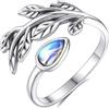 AEONSLOVE Anello Serpente Regolabile Argento 925 per Donna, Anello Aperto Albero della Vita/Foglia/Nodo di Strega/Celtica, Anello Cucchiaio da Pollice Vintage