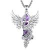 AEONSLOVE Collana Fenice di Cristallo Donna Ciondolo Ametista con Fenice Collana Ametista Pietra Naturale Phoenix Collana Cristallo Pietre e Cristalli Naturali Gioielli Cristalloterapia