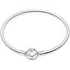 LNQOBU Bracciale in Argento con maglia Snake e chiusura a cuore Compatibile con Pandora Europei Charms da Donna