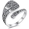 AEONSLOVE Anello Cucchiaio Argento 925 Anello Albero della Vita Donna Regolabile Anelli Cucchiaio Regolabili Anelli Aperti Aperto Pollice