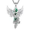 AEONSLOVE Collana Fenice di Cristallo Donna Ciondolo Malachite con Fenice Collana Malachite Pietra Naturale Phoenix Collana Cristallo Pietre e Cristalli Naturali Gioielli Cristalloterapia