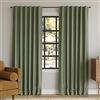 Sun Zero Greyson - Tenda a pannello in finta seta Dupioni, termica, oscurante, con passanti, 127 x 213 cm, colore: Verde muschio