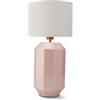 M Ledme - Lampada da tavolo in cristallo rosa acqua, lampada da notte con cavo di accensione, schermo in tessuto per camera da letto per lampadina E27 non inclusa