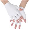 Xinjoduz Xindojuz 4 paia di guanti bianchi senza dita, guanti idratanti in cotone per donne e uomini, 5 punte delle dita aperte, guanti morbidi e confortevoli per eczema mani secche, trattamento spa