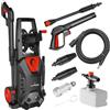 LEHMANN Hudson Idropulitrice Alta Pressione, 1800 W, Pressione Max. 220 Bar, Portata 450 l/h, Autoadescante, Pompa in Alluminio, Tubo da 5 m, Ideale per la Casa, Il Giardino e l'Auto