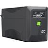Green Cell PowerProof Gruppo di Continuità UPS 650VA/360W con Display LCD, Onda Sinusoidale Modificata, Batteria 12V 7Ah, Protezione Sovratensioni, Backup Energia, USB/RJ45, 2 Prese Schuko