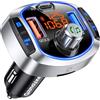 GizmoVine Trasmettitore FM Bluetooth Auto 81W Ricarica Rapida (PD 45W & QC3.0 36W), Adattatore Bluetooth 5.4 Auto Chiamate Vivavoce, Siri/Google Assistant, Bass Boost e Tasto On/Off