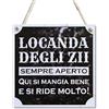 CARISPIBET Locanda dai Zii | Decorazioni per la casa cartelli di Cucina cartelli per la Decorazione Domestica 20 x 20 cm