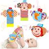 Ballery Baby Rattle, 4 Pezzi Sonaglio Calzini da Polso a Sonaglio per Bambini Animaletti Developmental Rattle Toys per Infanzia 0-6 Mesi